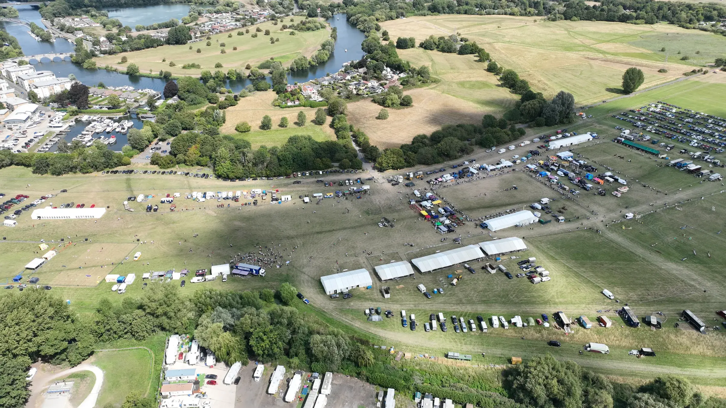 Aerial view of the Chertsey Showground